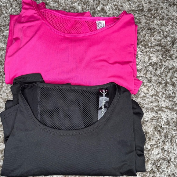 Real Essentials Long‎ Sleeve Workout Top 2X Pink & Black 2 Pack Activewear - Picture 4 of 6